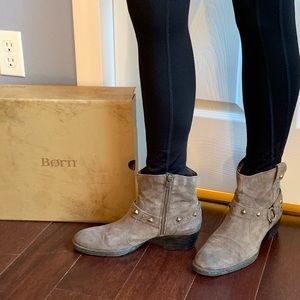 Born suede, embellished booties. Gently worn.